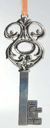 Roman Christmas Ornaments Hope-Pewter Key - No Box