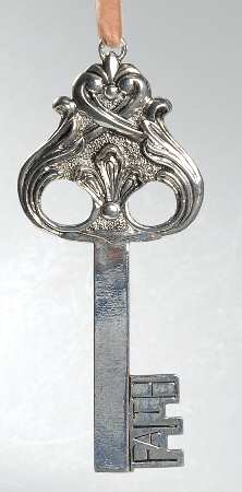 Roman Christmas Ornaments Faith-Pewter Key - No Box