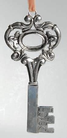 Roman Christmas Ornaments Peace-Pewter Key - No Box