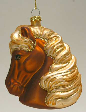 Roman Christmas Ornaments Fancy Horse-White Nose - No Box