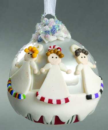 Roman Christmas Ornaments Angel-Family Of 3 Personalizable - No Box