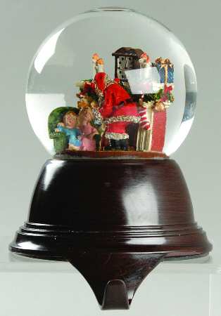 Roman Christmas Ornaments Musical Snowglobe Stocking Holder - No Box
