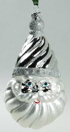 Roman Christmas Ornaments Silver Splendor Santa - No Box