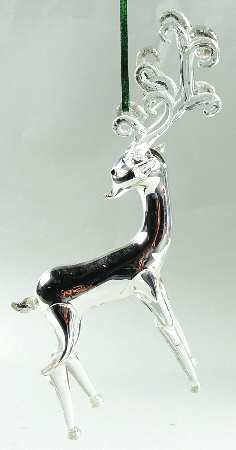 Roman Christmas Ornaments Silver Splendor Deer-Standing - Boxed