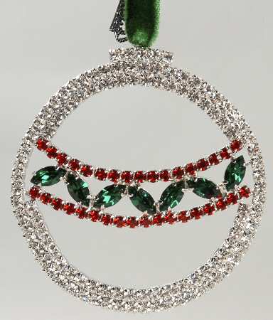 Roman Christmas Ornaments Rhinestone Ball Ornament - Boxed