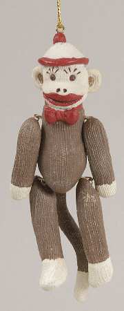 Roman Christmas Ornaments Sock Monkey - Boxed