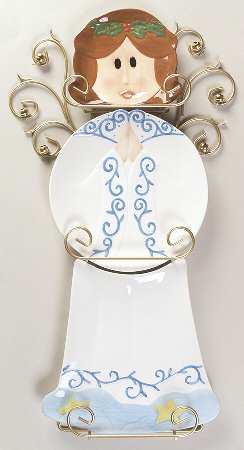 Roman Christmas Ornaments Angel Plates W/ Rack-Set Of 4 - Boxed