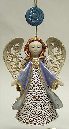 Origins Artisan Collection Light Blue Angel W/ Open Arms Ornament - Boxed