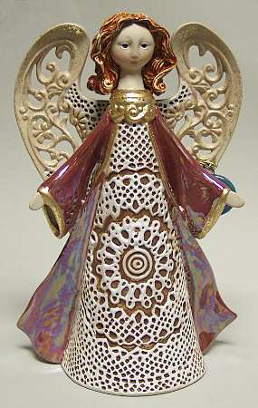 Origins Artisan Collection Red Angel Open Hands Figure - Boxed