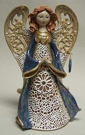 Origins Artisan Collection Dark Blue Angel Praying Figure - Boxed