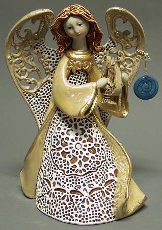 Origins Artisan Collection Angel W/ Harp - Boxed