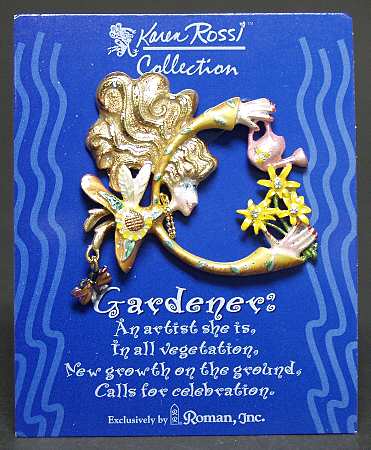 Karen Rossi Jewelry Gardener Lapel Pin - Boxed