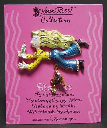 Karen Rossi Jewelry Sister Lapel Pin - Boxed