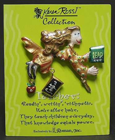 Karen Rossi Jewelry Teacher Lapel Pin - Boxed