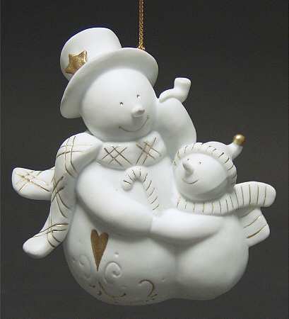 Lace Illusions Grandpa & Grandson Snowman Orn - No Box