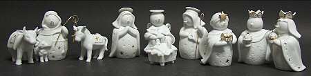 Lace Illusions 10 Pc Snowman Nativity - Boxed