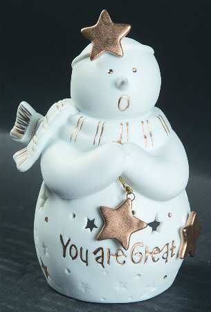 Lace Illusions Snowman Votive-You Are Great - Boxed