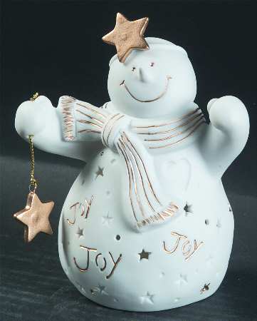 Lace Illusions Snowman Votive-Joy - Boxed