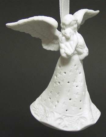 Lace Illusions Angel W/ Lamb Light Cover Ornament - Boxed