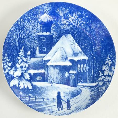 Royal Bavaria Christmas Plate Kirche Von Kochel Am Lee - Boxed