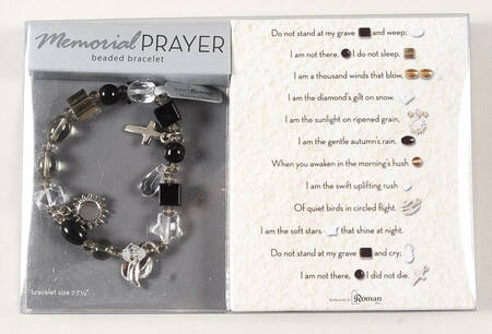 Beaded Story Bracelets Memorial Prayer-Clear&Tan - With Box