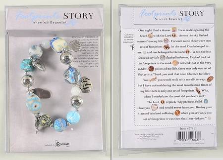 Beaded Story Bracelets Footprints  - Clay - Boxed
