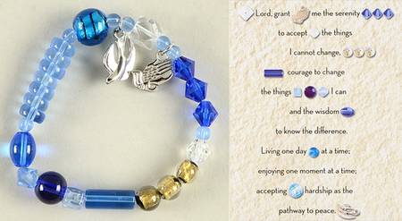Beaded Story Bracelets Serenity Prayer - Blue - Boxed