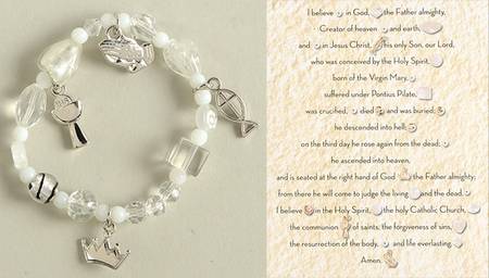Beaded Story Bracelets First Communion - White Small - Boxed