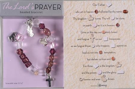 Beaded Story Bracelets Lord's Prayer - Pink - Boxed