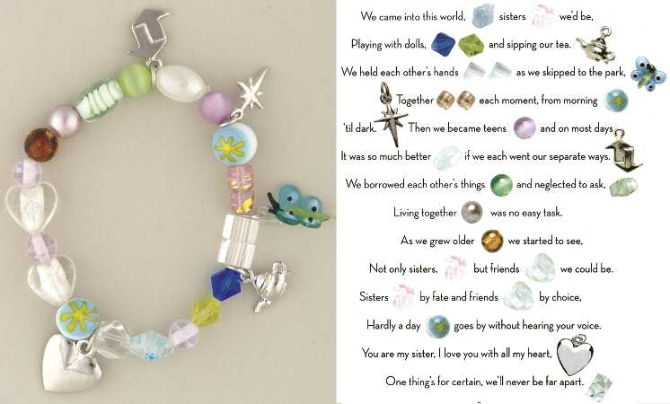 Beaded Story Bracelets Sister Story - Boxed