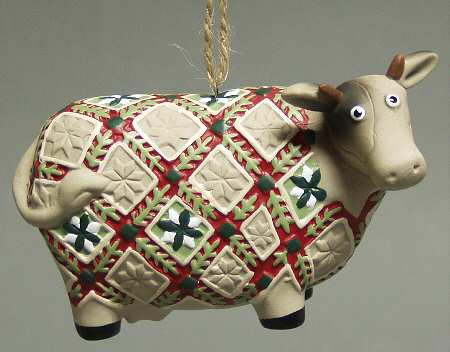 Origins Quilt Collection Cow Ornament - No Box