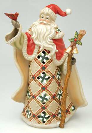 Origins Quilt Collection Santa Candleholder - No Box