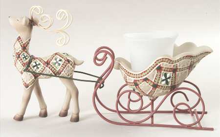Origins Quilt Collection Deer With Votive Holder  - Boxed