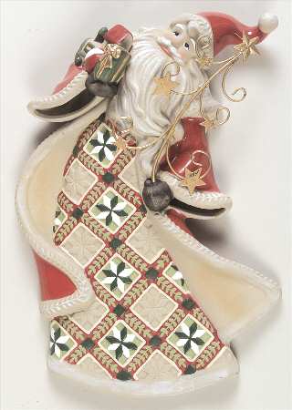 Origins Quilt Collection Flying Santa Wall Plaque - No Box