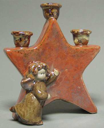 Origins Collection Star With Angel Candleholder - No Box