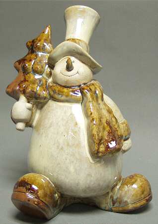 Origins Collection Snowman With Tree-Medium - Boxed