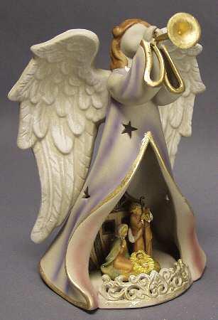 Origins Collection Angel W/ Horn-Nativity Lighted - Boxed