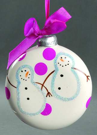 Lots of Dots 2 Person Snowman Dot Ornament - No Box