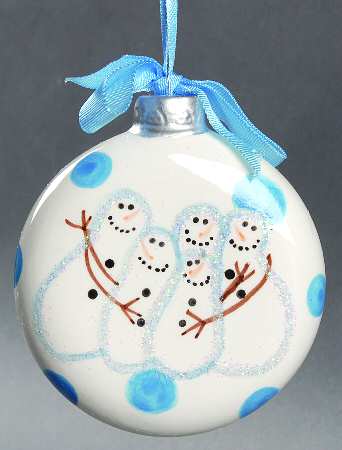 Lots of Dots 5 Person Snowman Dot Ornament - No Box