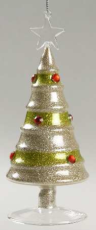Lots of Dots Green Glitter Tree With Red Stones - No Box