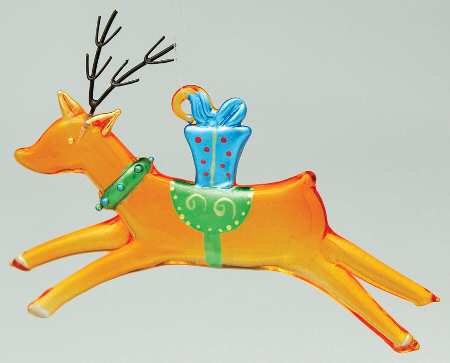 Christmas Juggle Collection Reindeer Ornament-Blue Present - No Box