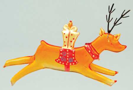 Christmas Juggle Collection Reindeer Ornament-Yellow Present - No Box