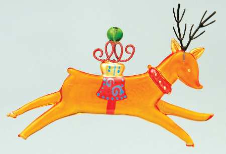 Christmas Juggle Collection Reindeer Ornament-Small Yellown Present - No Box