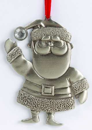 Rudolph the Red-Nosed Reindeer Santa-Pewter Ornament - Boxed