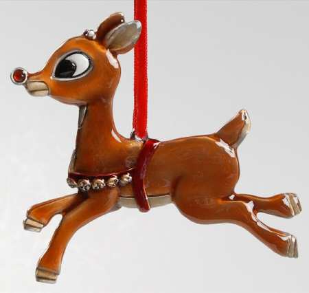Rudolph the Red-Nosed Reindeer Rudolph-Pewter Enamel Ornament - Boxed