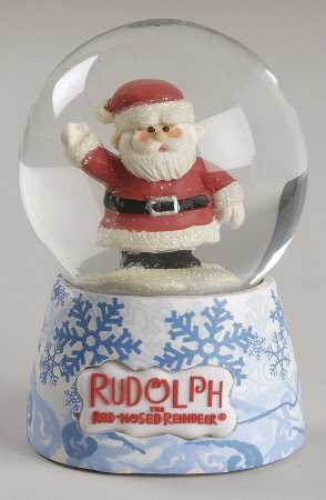 Rudolph the Red-Nosed Reindeer Santa Snow Globe - Boxed