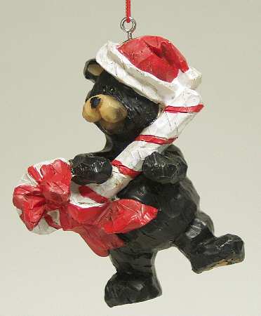 Woodlands Collection Black Bear W/ Candy Cane - No Box