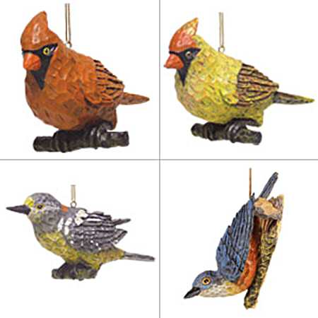 Woodlands Collection Set Of 4 Birds - Boxed