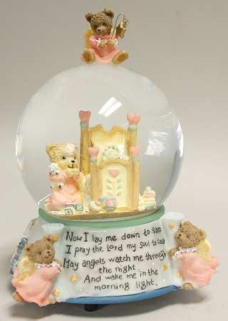 Baby Gifts Girl Bear Musical Glitter Globe - Boxed