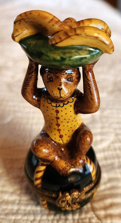 Rochard Limoges Box Monkey With Banana - No Box